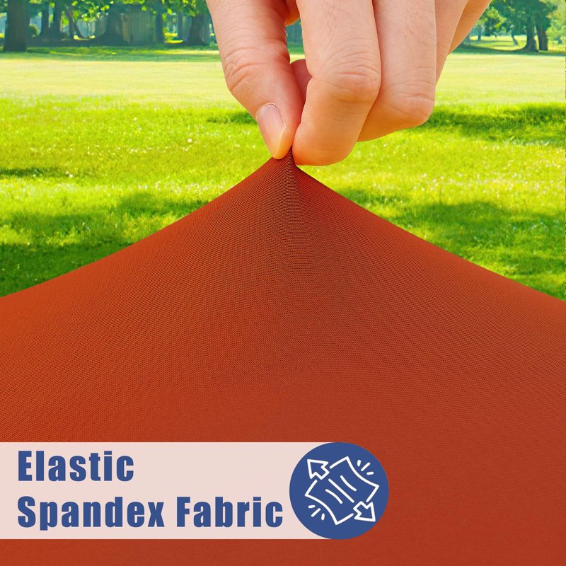 Moosfor Round Spandex Tablecloth, Elastic Fitted Waterproof Tablecloths for 45"-56" Tables, Stretch Washable Picnic Table Cover for Camping, Dining, Indoor and Outdoor, Rust