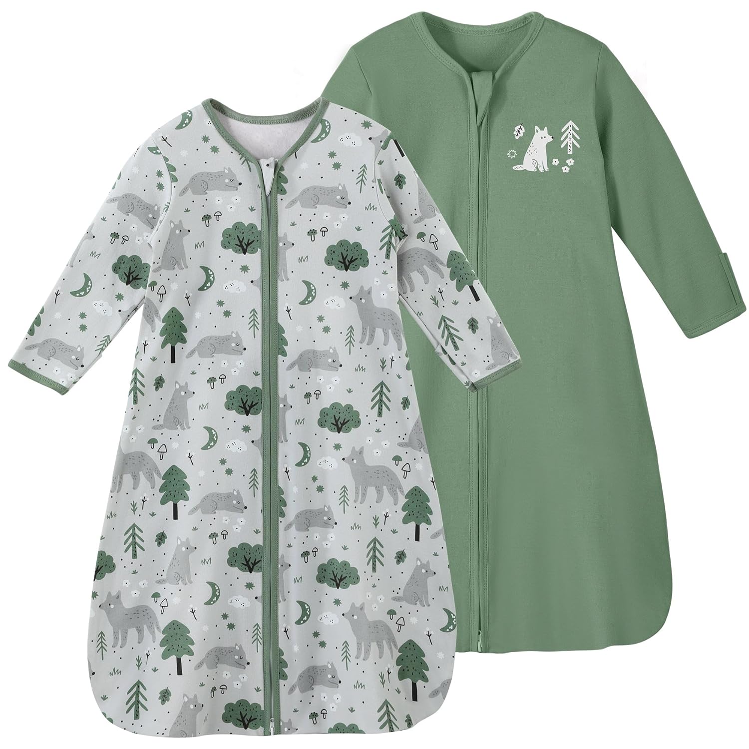 Yoofoss Baby Sleep Sack - 100% Cotton Long Sleeve Wearable Blanket for Infants | 0.5 Tog, Medium