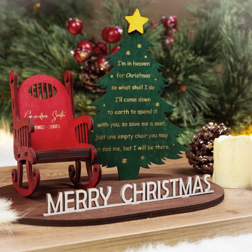Regine Switzerland Memorial Candleholders - Personalized Name Sign with Rocking Chair & Cardinal | Thoughtful Keepsake for Loved Ones