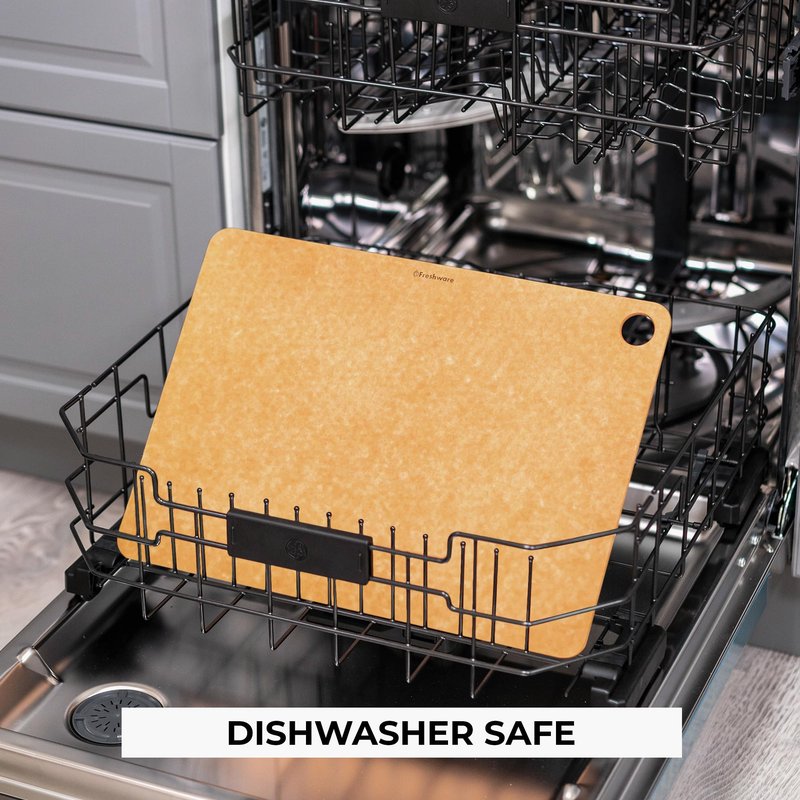 Freshware Wood Cutting Board for Kitchen, Dishwasher Safe, X Large, 18" x 13", Natural