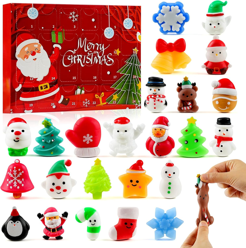 Skiennix Christmas Squishy Advent Calendar 2026 - 24 Mini Mochi Toys for Kids & Teens