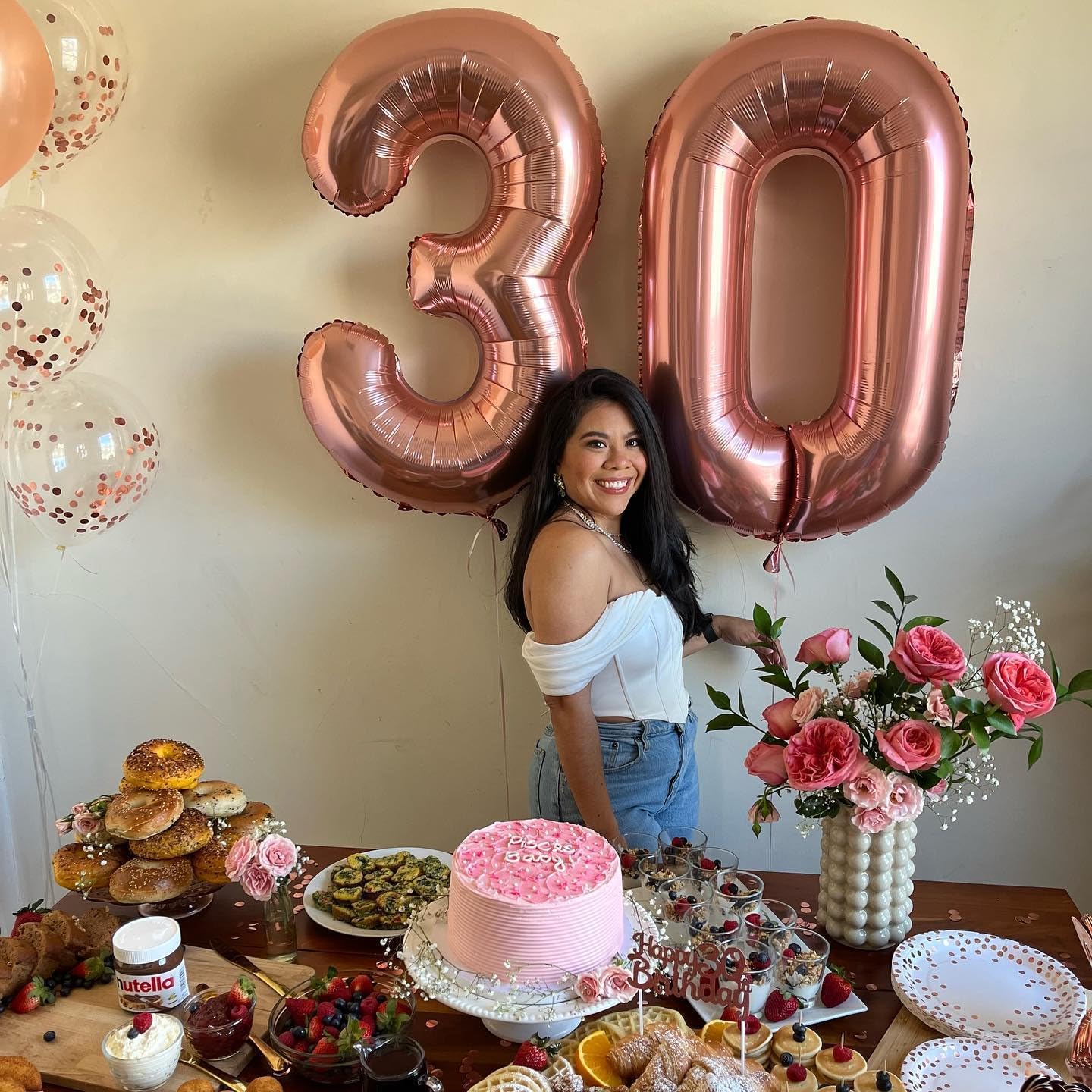 Rose Gold Number Balloons - 40 Inch 0 Balloon for Birthday Decorations | Perfect Party Supplies
