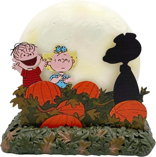 Mark Feldstein Peanuts It's The Great Pumpkin Tabletop Lamp - Sculpted Resin LED Figurine, 6 Inch