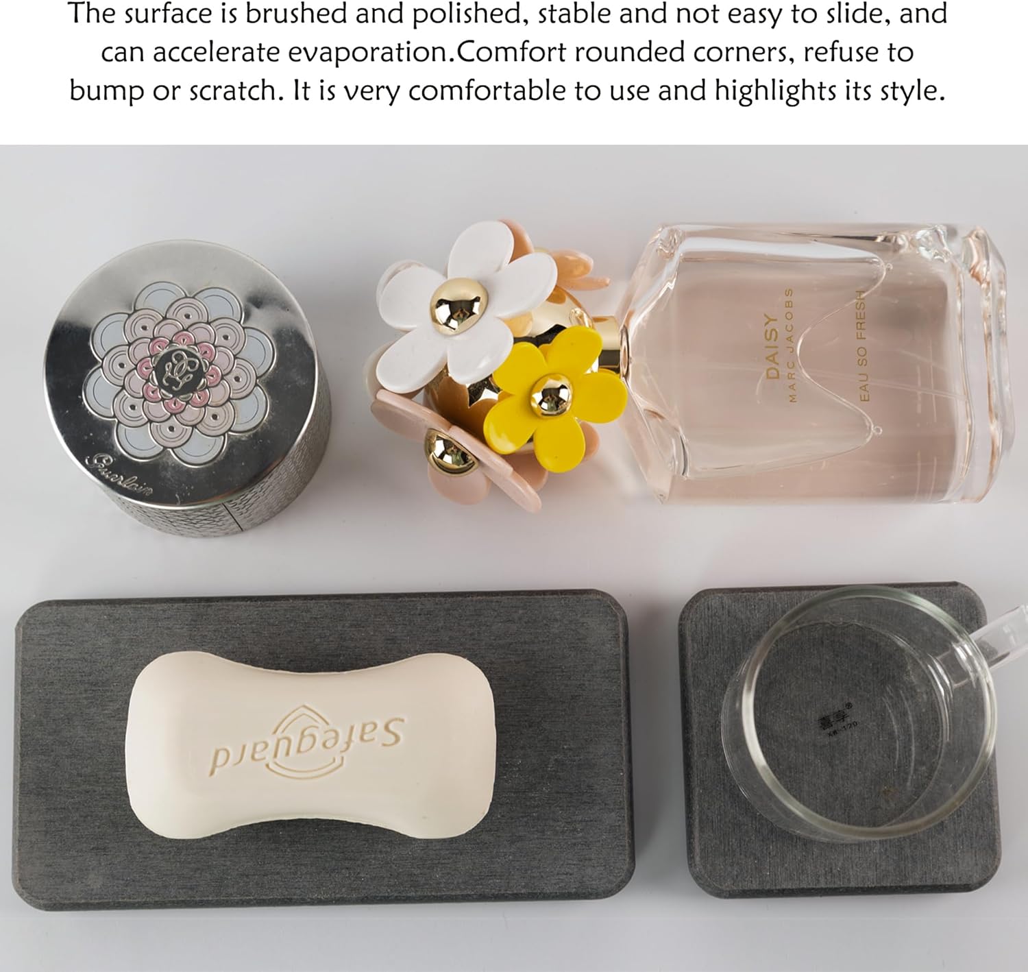 NiuYichee Diatomite Coasters - Set of 4 Water Absorbent Kitchen & Bathroom Trays | Modern Home Decor