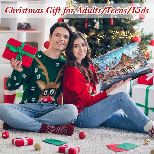 Civaner Christmas Advent Calendar - 1008-Piece Jigsaw Puzzles for Adults | 24-Day Countdown Fun