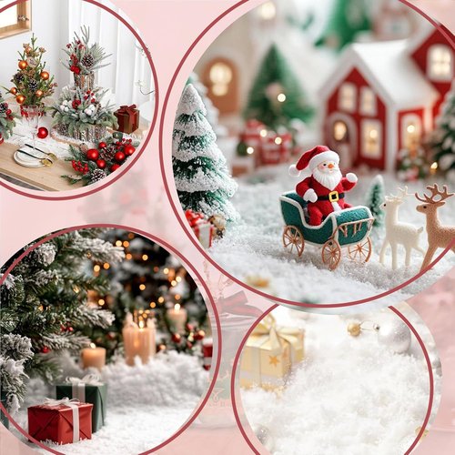 Flocking Powder by [Brand Name] - 100g Velvet Fibers for Christmas Crafts & DIY Projects | White