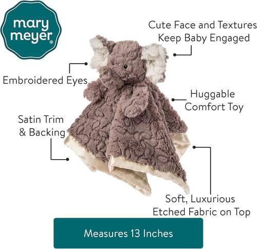 Mary Meyer Baby Lovey - Soft Elephant Security Blanket for Newborns & Toddlers | 13 x 13-Inches