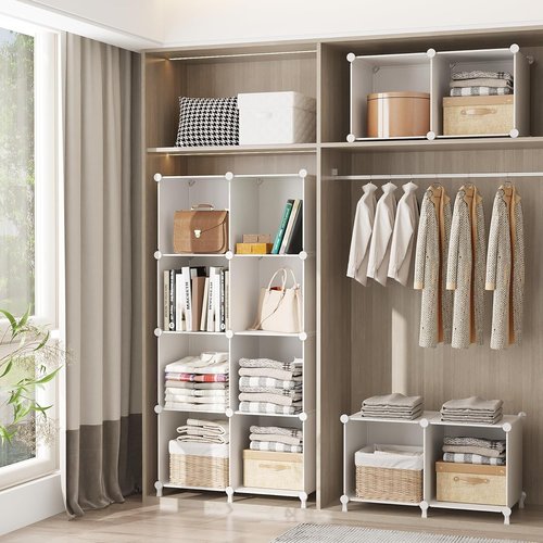 AWTATOS Cube Storage Organizer - 6 Cube Shelves for DIY Closet & Bedroom Organization - White