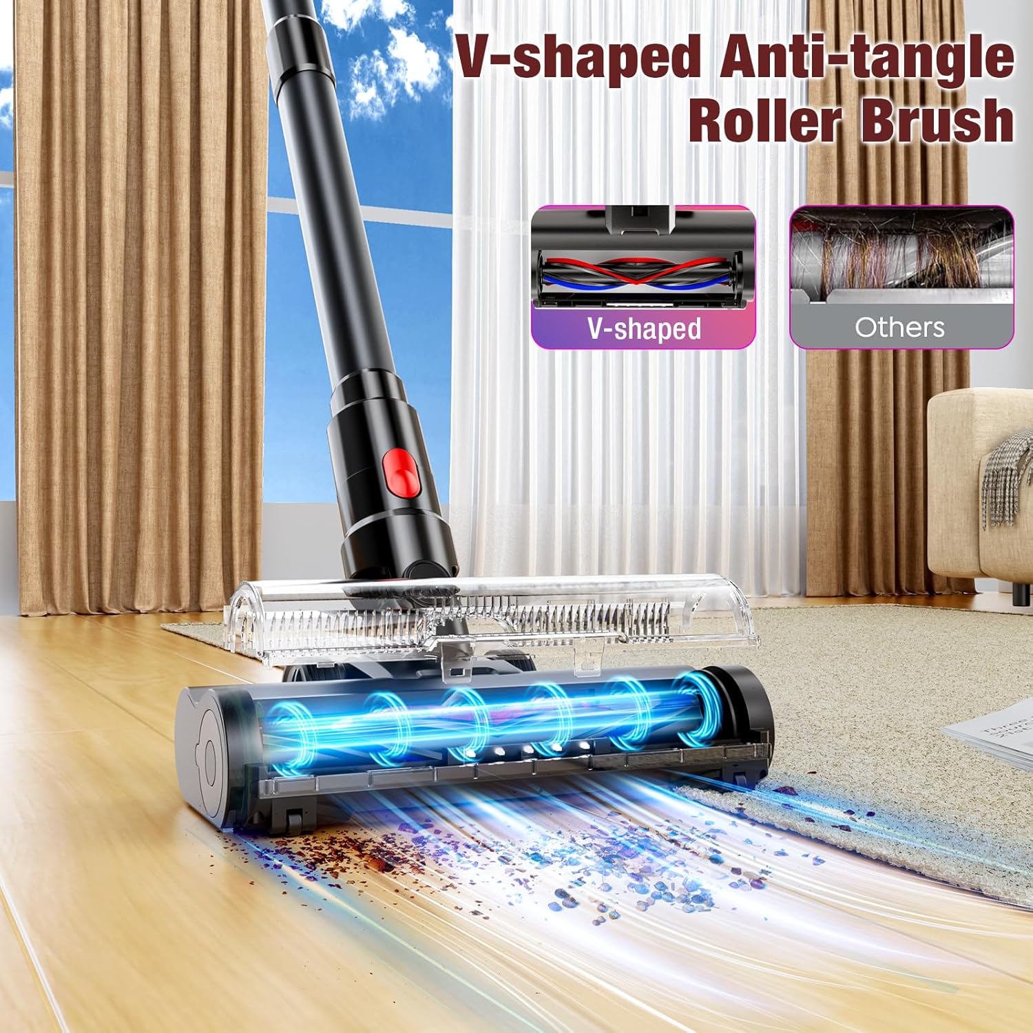 Skiennix Cordless Vacuum Cleaner - 450W Powerful Suction | 50 Minutes Runtime, Lightweight 8-in-1 for Pet Hair & Hard Floors