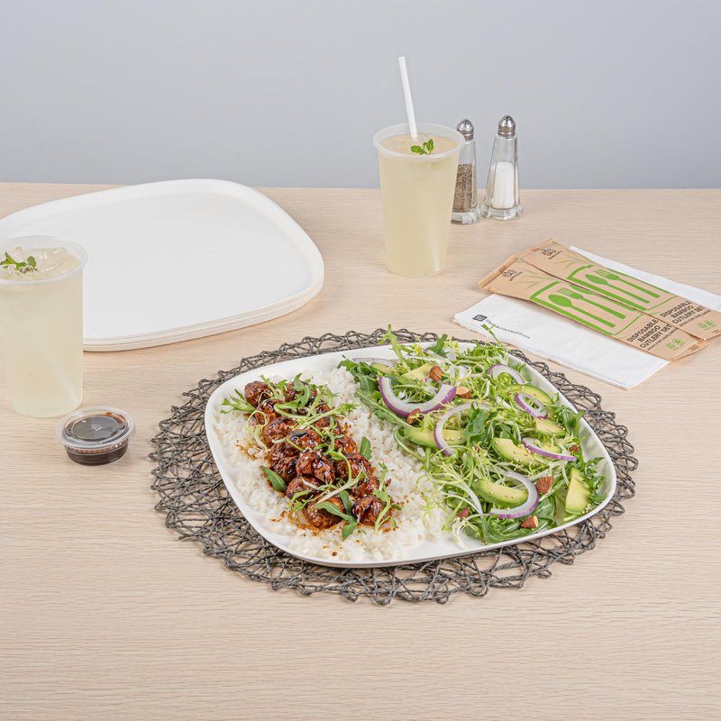 Restaurantware-Pulp Safe 11.8 x 11.8 Inch Bagasse Plates 100 No PFAS Added Dinner Plates - Home Compostable, Heavy-Duty, White Sugarcane Bagasse Disposable Plates, BPI-Certified, Disposable