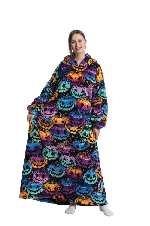 Pterygoid Blanket Hoodie Extra Long,Wearable Blanket with Sleeve for Women Men,Hoodie Blanket with Huge Pocket and Hooded