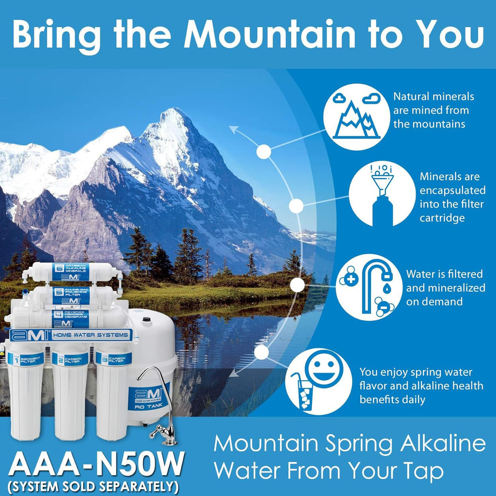 Alkaline Water Filter Replacement Cartridge | Mineral Cartridge for Alkaline Water Filters System | Essential Minerals for Water (1, Alkaline Cartridge Only)