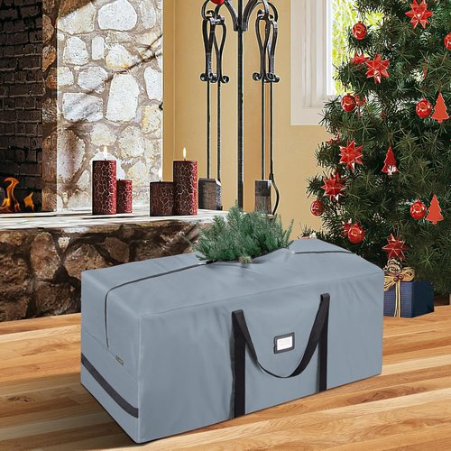 BALEINE Christmas Tree Storage Bag - Heavy Duty 900D Oxford Fabric, Extra Large with Dual Zippers (Grey)