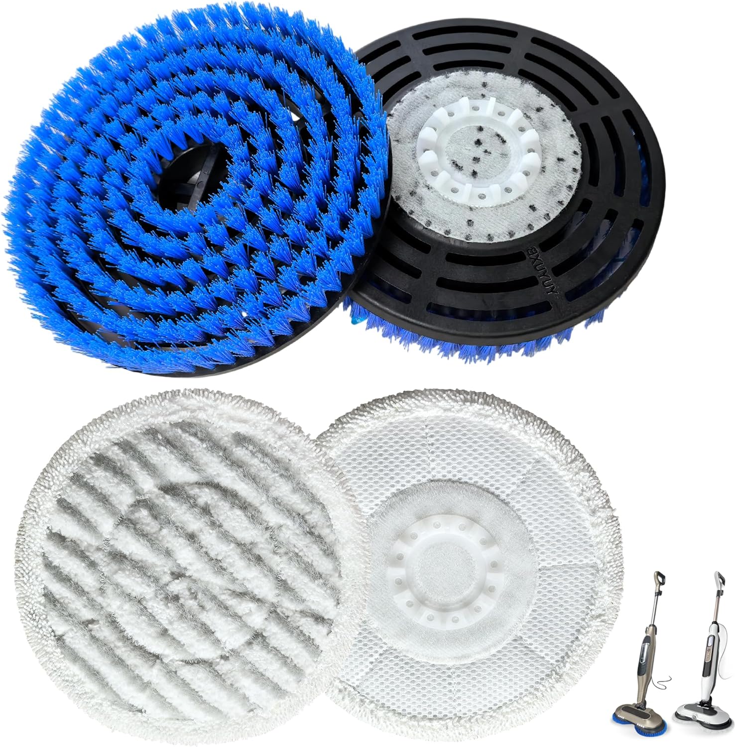 Shark Replacement Brush Heads - 4-Pack for S7000, S7001, S7020, S7005 | Abrasive Polishing Pads