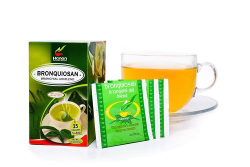 Hanan Peruvian Secrets Bronquiosan Herbal Tea | 100% Natural Bronchial Aid Blend | 25 Tea Bags | Naturally Aids in Soothing the Throat and Alleviating Seasonal Respiratory Discomfort