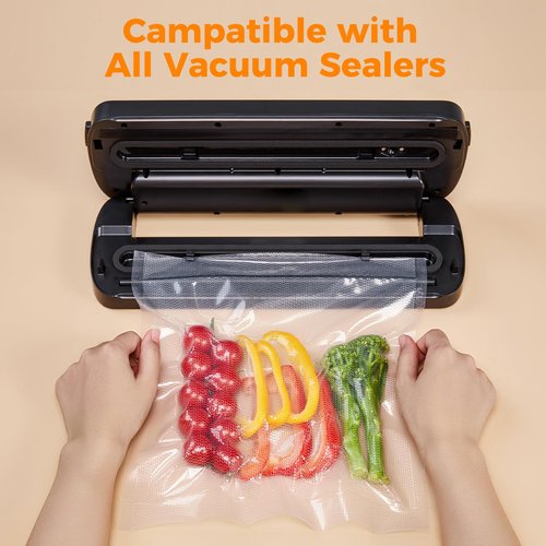 Wevac Vacuum Sealer Bags 11x16' Rolls 6 pack for Food Saver, Seal a Meal, Weston. Commercial Grade, BPA Free, Heavy Duty, Great for vac storage, Meal Prep or Sous Vide