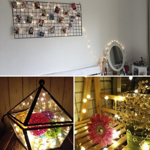 Moobibear Waterproof Fairy String Lights - 100 LEDs Warm White Copper Wire | 33ft with Remote Control for Indoor & Outdoor Decor