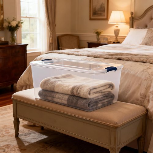 Clear Plastic Storage Bin - 105 Quart Latch Box with Clear Lid | Durable & Versatile