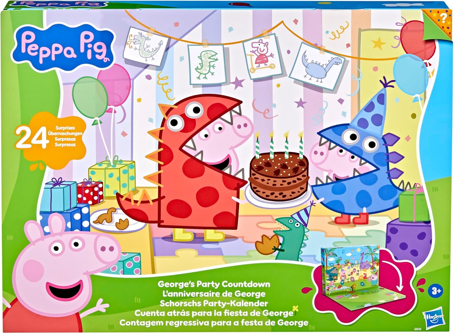 Peppa Pig George's Party Advent Calendar - 24 Surprise Toys & Stickers | Fun Preschool Gift for Ages 3+
