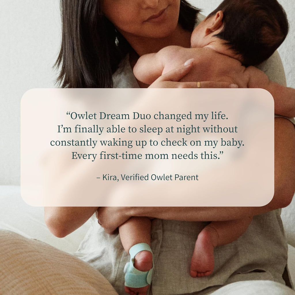 Owlet Dream Duo (Gen 3) Smart Baby Monitor Bundle - 2K HD Video, Alerts & Dream Sock for Oxygen, Heart Rate & Sleep Tracking | Health Insights via App