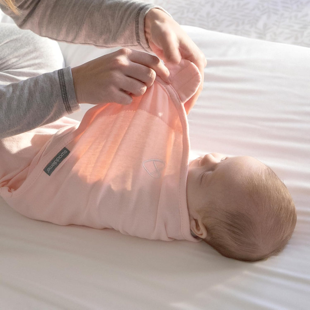 SwaddleMe by Ingenuity Baby Swaddle - 100% Cotton, 1.0 TOG, Pocket Fold Design, 3-Pack | Improves Sleep, 0-3 Months - Rainbow