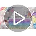 Pastel Rainbow Chiffon Table Skirt for 6ft Rectangle Party Tables
