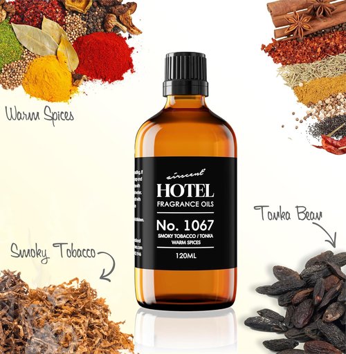 AirScent Hotel Diffuser Oil No. 1067 - Smoky Tobacco & Warm Spices - Premium 10 mL Fragrance Oil for Diffusers