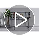 Adjustable Glass Drafting Table with Drawers and Wheels, Art Craft Desk