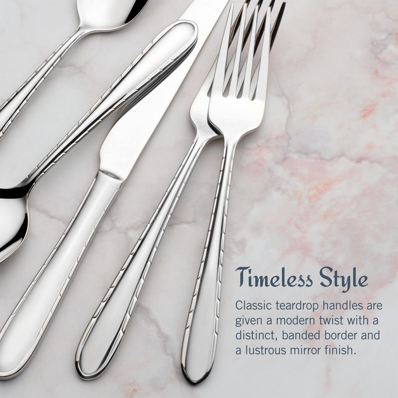 Mikasa Arturo 18/10 20 Piece Stainless Steel Flatware Set, Service For 4