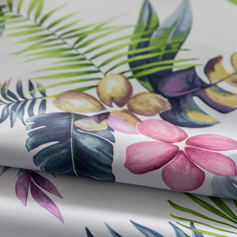 VOGOL Room Darkening Window Curtains 84 Inches Long, Colorful Tropical Plants Printed Blackout Thermal Insulated Grommet Curtain, 2 Panels