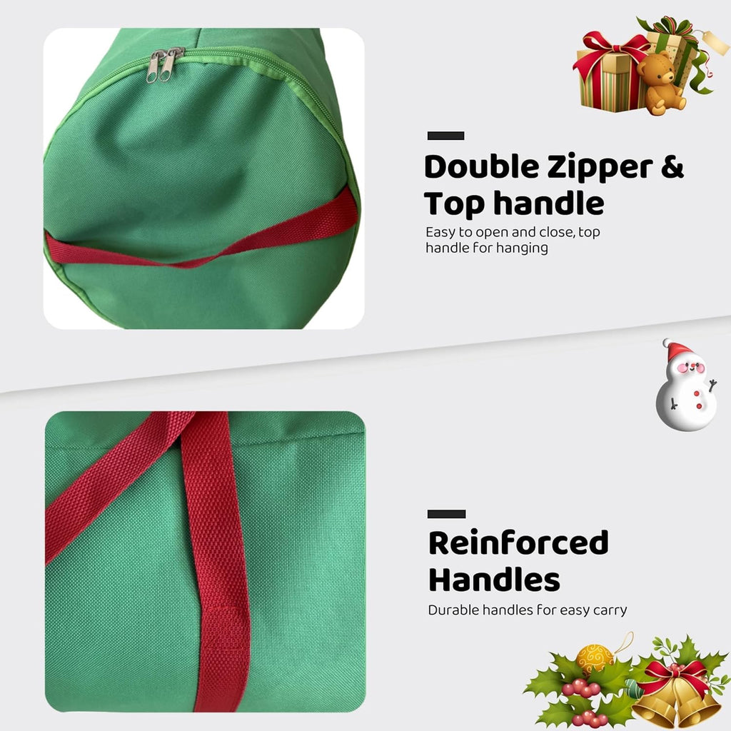 OUTTDID Christmas Wrapping Paper Organizer - Durable 600D Oxford Fabric, Fits 18-25 Rolls, Green