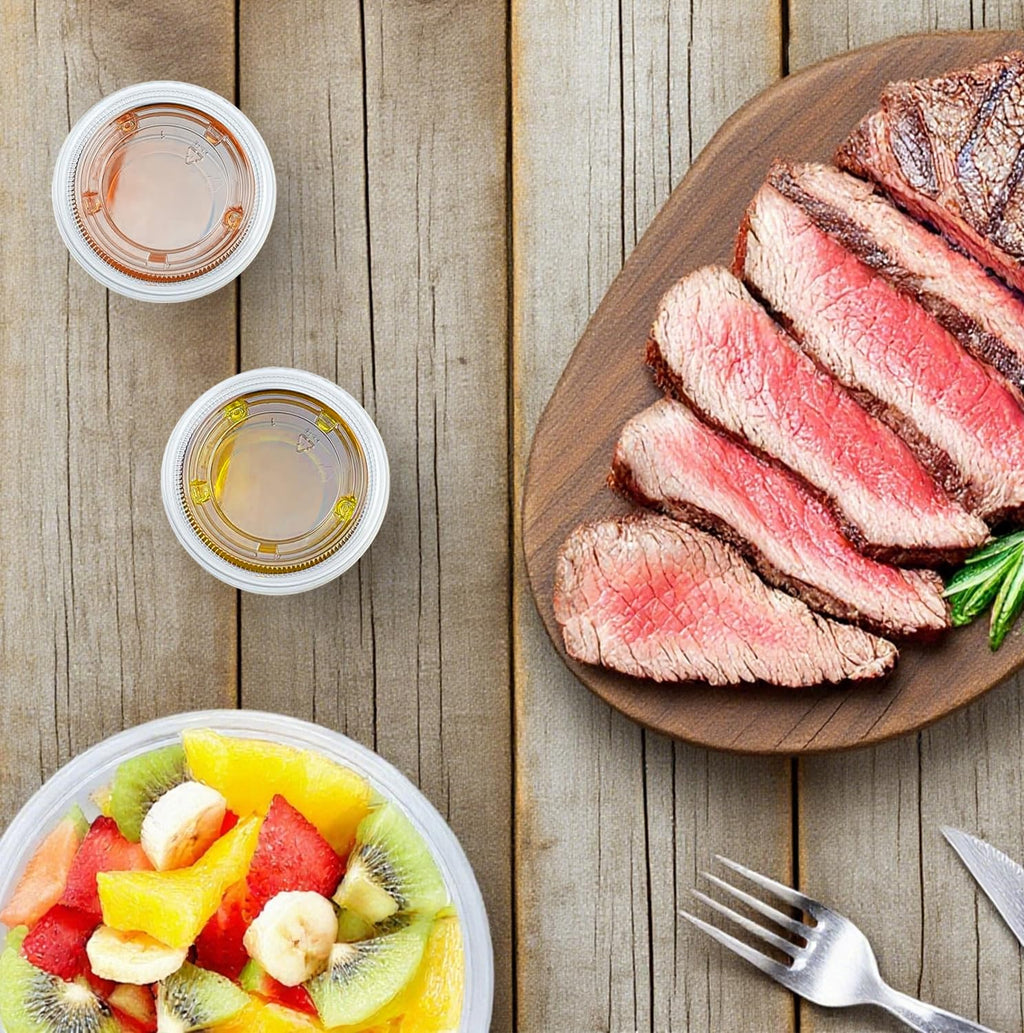 LOYLUX 400 Set 3.25 oz Jello Shot Cups With Lids, Clear Portion Cups, Small Plastic Comtainers, Disposable Dip Cups with Lids for Salad Dressing, Sauce, Condiments, Meal Prep