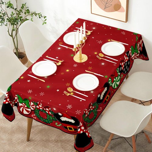 Christmas Tablecloth Rectangle Mouse Table Cover New Year Winter Xmas Table Decor Waterproof Christmas Decorations for Home Party