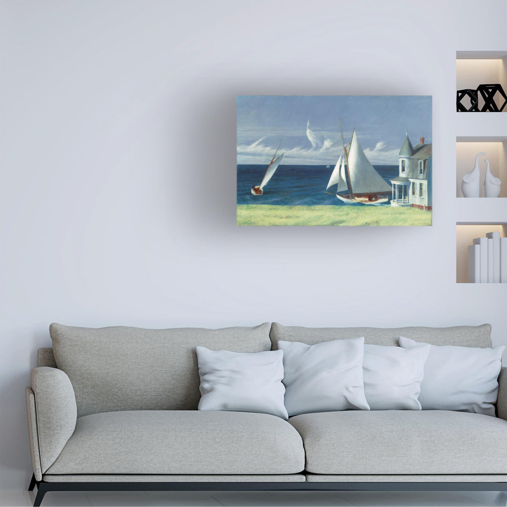 Wrapped Canvas Wall Art - Edward Hopper 'The Lee Shore' Wall Art for Living Room, Bedroom, or Office Décor - 22x32