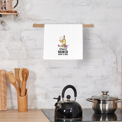 Pugwak Funny Wine Kitchen Dish Towels 16x24 Inch, Bar Cart Decor Towels for Bartender, Gifts for Wine Lovers, Bunco Gifts Decorative Hand Towel Tea Towel for Bar Club Kitchen