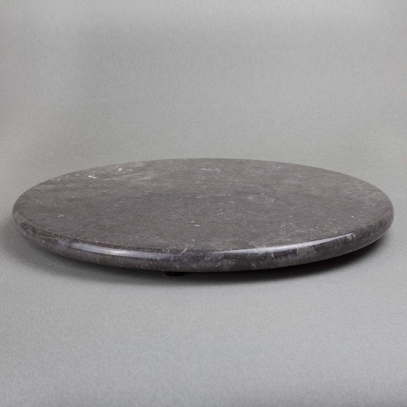 Creative Home Natural Charcoal Marble 12 Inch Round Cheese Board Charcuterie Board Dessert Bread Serving Platter For Kitchen Baking Party Serving, 12 Inch Diameter, Grey