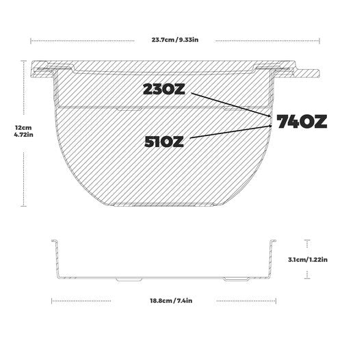 18/8 Stainless Steel Salad Bowl Kit - 74oz, Mixing Bowls with Lids Set, Teakwood - Comes with 1.7oz Condiment Container and Removable Tray for Organization - Leak-Proof, Dishwasher Safe (Mirror)