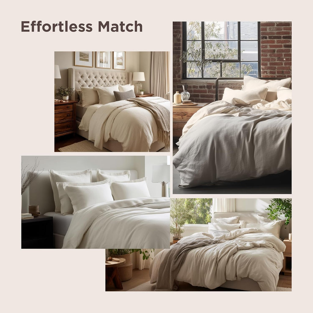 Bedsure Grey Duvet Cover Set - King Size 3-Piece Extra Soft Cotton-Like Polyester Bedding | 104x90 Inches with Zipper Closure & 2 Pillow Shams