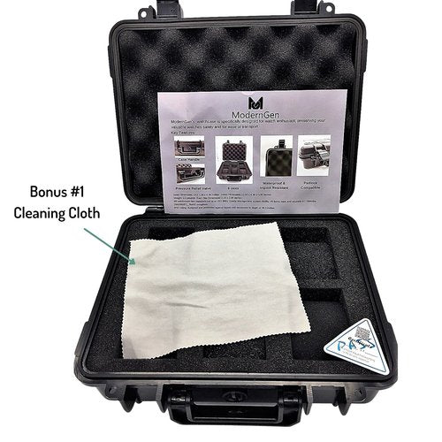 ModernGen 6 Slot Watch Pre-Cut Box Travel Case - Heavy Duty Plastic Impact Resistant Waterproof