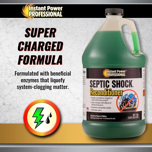 Instant Power Professional Septic Shock, Septic Tank System Treatment, 8818, 128 Fl. Oz. (4 Pack)