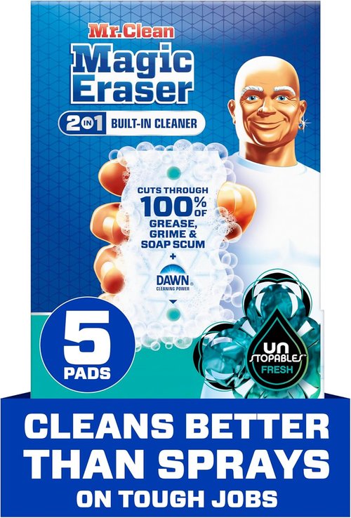 Mr. Clean Magic Eraser - Ultra Foamy All-Purpose Cleaning Sponge - 5 Count for Walls, Sneakers & More