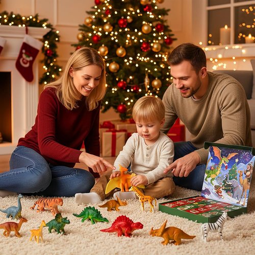 **Dinosaur Advent Calendar 2025 - 24-Day Christmas Countdown with Realistic Figurines for Kids**