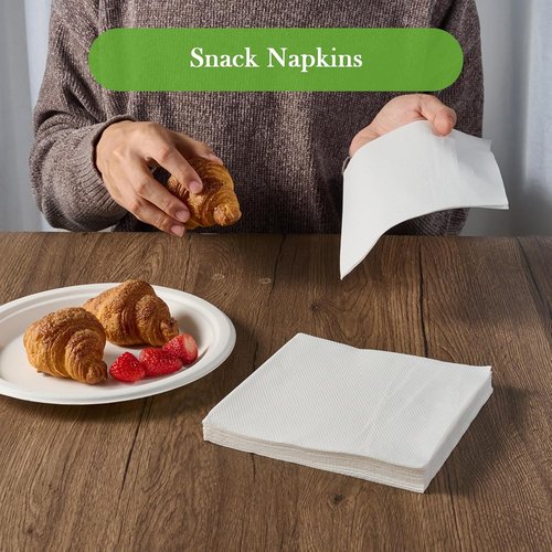 ECOLipak Paper Napkins - 250 Count Soft & Absorbent 2-Ply Dinner Napkins | 6.5x6.5 Inch Folded