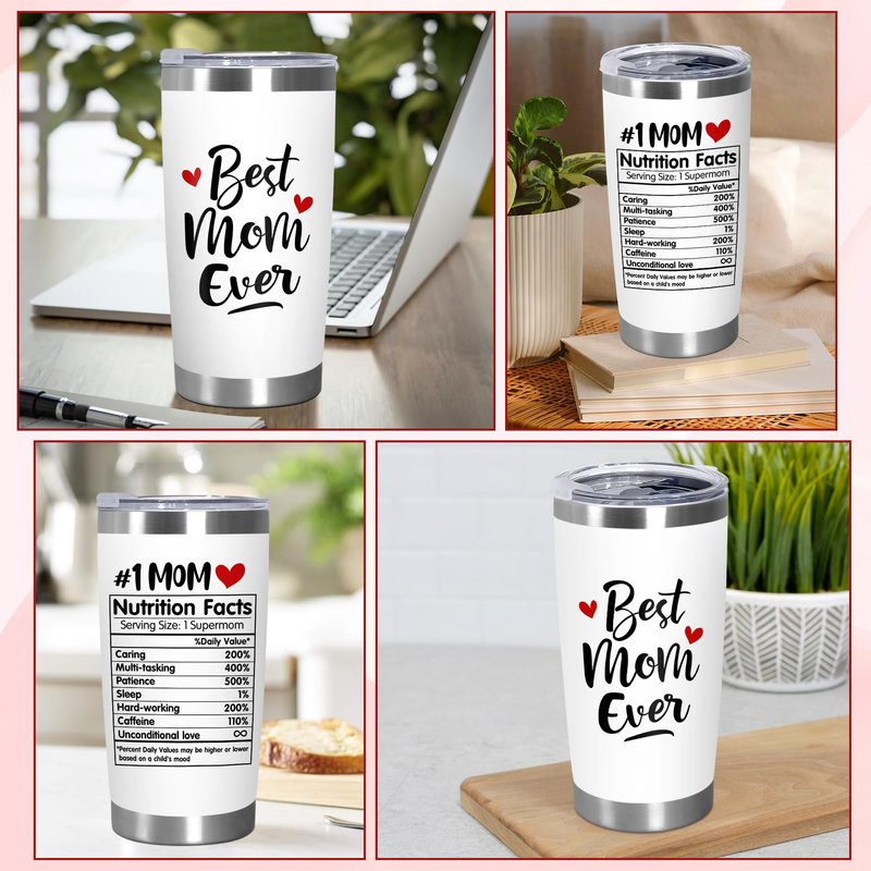 TEEZWONDER Mothers Day Gifts from Daughter Son - 20 oz Stainless Steel Insulated Coffee Tumbler with Lid - Birthday Gifts for Mom, Mothers in Law, Mama, Grandma, Tumblers for Women