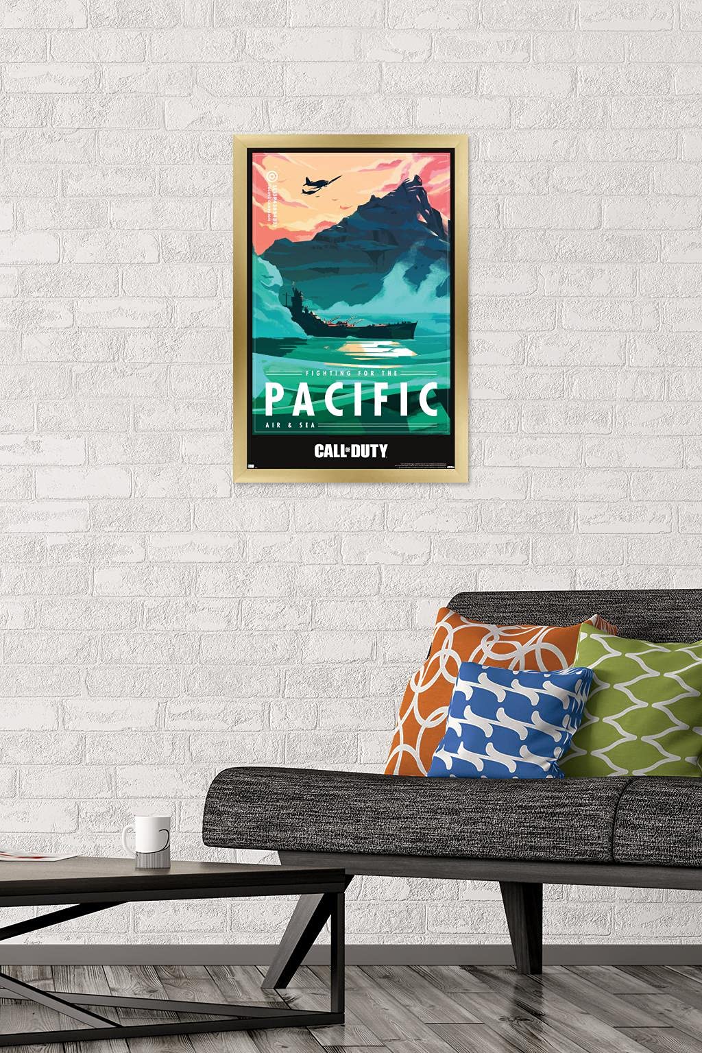 Trends International Call of Duty: Vanguard - Pacific Wall Poster, 22.4L x 14.7W, Gold Framed Version