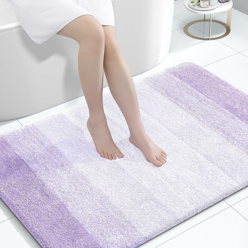 OLANLY Large Bathroom Rug Mat - Extra Soft Microfiber, Quick Dry & Washable - 44x32, Light Purple