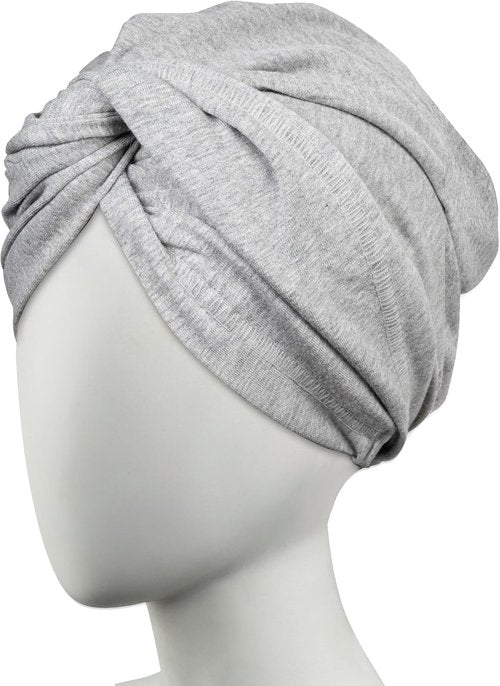 Conair Hair Towel Wrap - Fast Drying Ultra-Absorbent Cotton Turban for All Hair Types | Gray