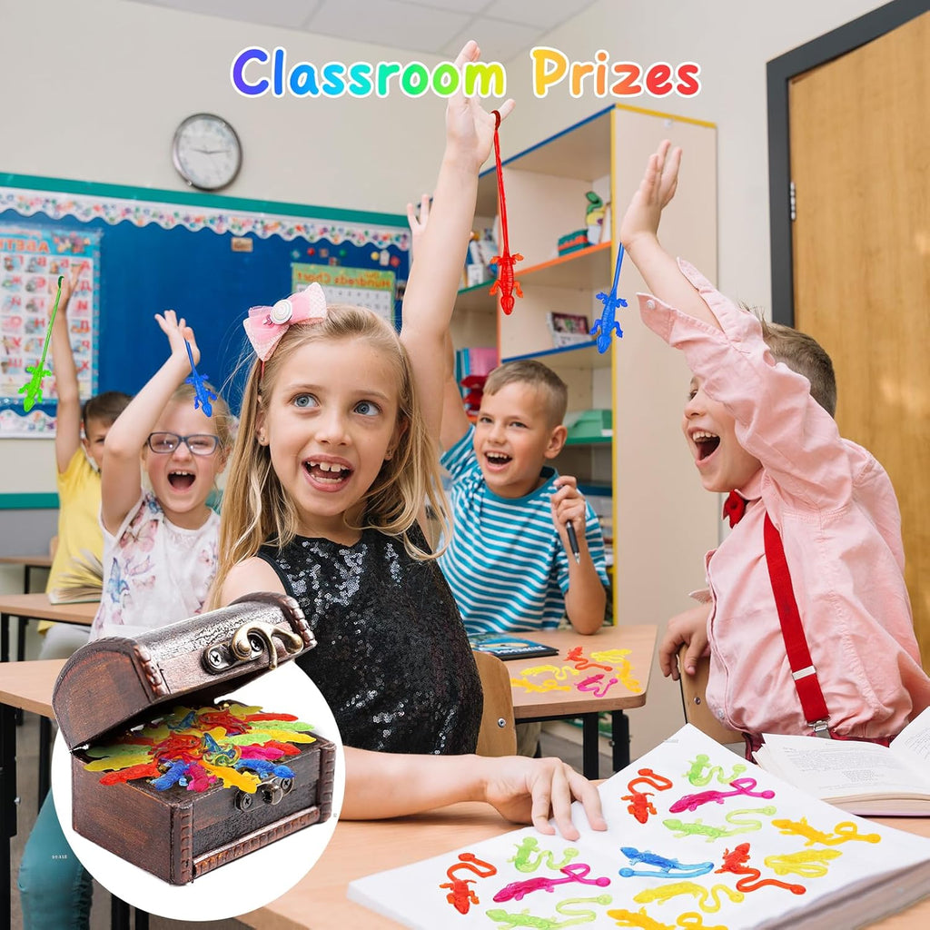 Skiennix 30 PCS Sticky Gecko Toys - Stretchable Lizard-Shaped Party Favors & Classroom Prizes