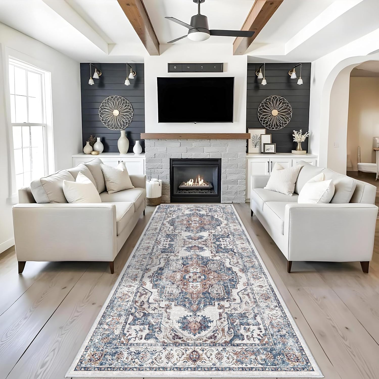 Skiennix 4x10 Washable Hallway Runner Rug - Ultra Soft Non-Slip Area Rug for Living Room & Kitchen | Stain Resistant, Low Pile