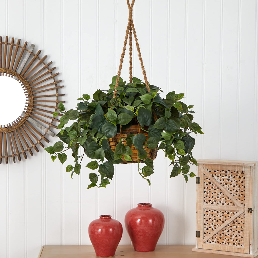 Nearly Natural Philo Hanging Basket